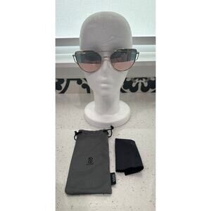 Sojos SJ1001 C2 TBT Gold Frame Pink Flat Mirror Lens Cat Eye Sunglasses 61mm